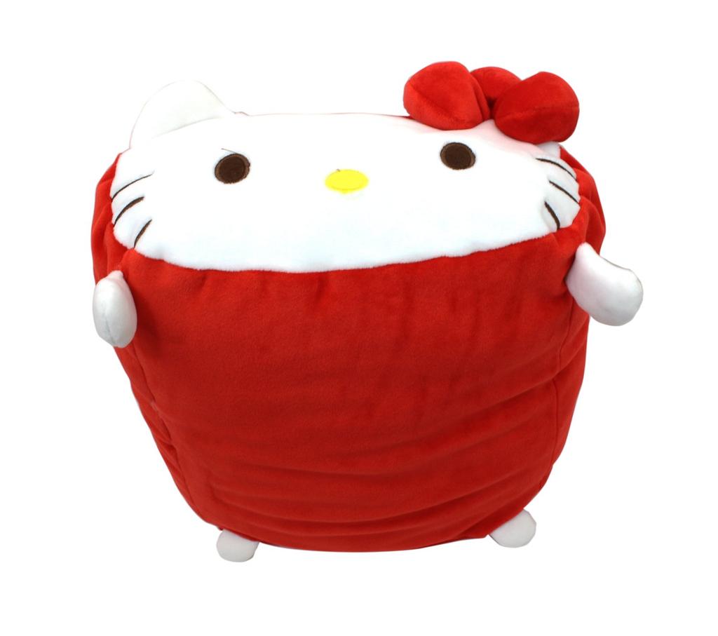 Hatayama Shoji Mochimochi Lying Down Hello Total 35cm Cushion, Small, Kitty, 36425639, Length Approx.