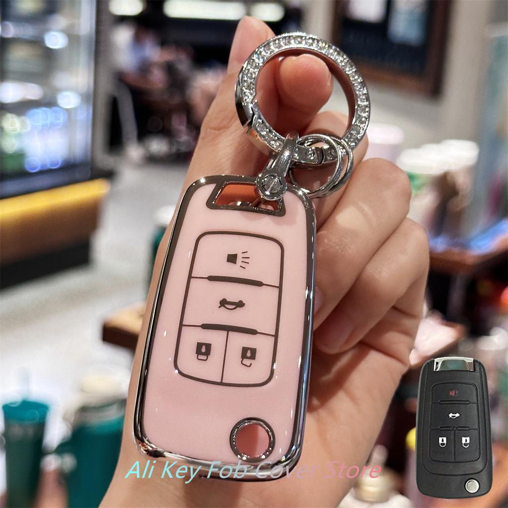 AABHM1 Key Fob Cover Keychain Lanyard for Chevrolet 2010-2019 Impala Camaro Cruze Equinox Malibu Sonic 4 Buttons