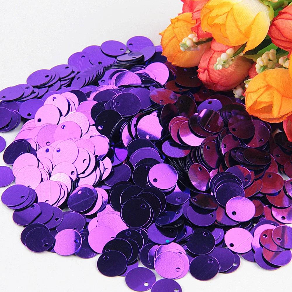 Paillette Sequin 10mm 15mm 20mm 25mm Large Flat Round Edge Hole Loose Sequins for Carfs Kids Dance DIY Decoration Lentejuela 10g 30mm10g40pcs
