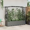 Elevated Planter with Trellis and Hanging Roof Light Grey 204 X 40 X 141 Cm PP