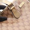 Used GUCCI GG Crystal Tote Bag 189896 PVC Coated Canvas Leather Beige Brown Gold Used Women