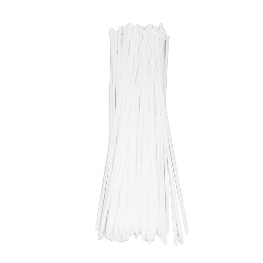 100 Stück Kabelbinder Heavy Duty 250 lbs Zugfestigkeit Selbstverriegelnd Nylon-Kabelbinder für Innen Außen Weiß