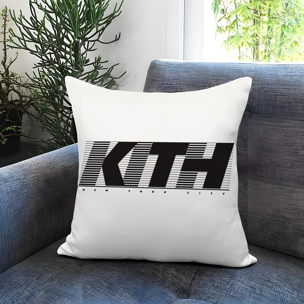 Capa de Almofada Clássica com Logo K-KITH Capa de Travesseiro Reversível Confortável Ideal para Carro Sofá Quarto e Além