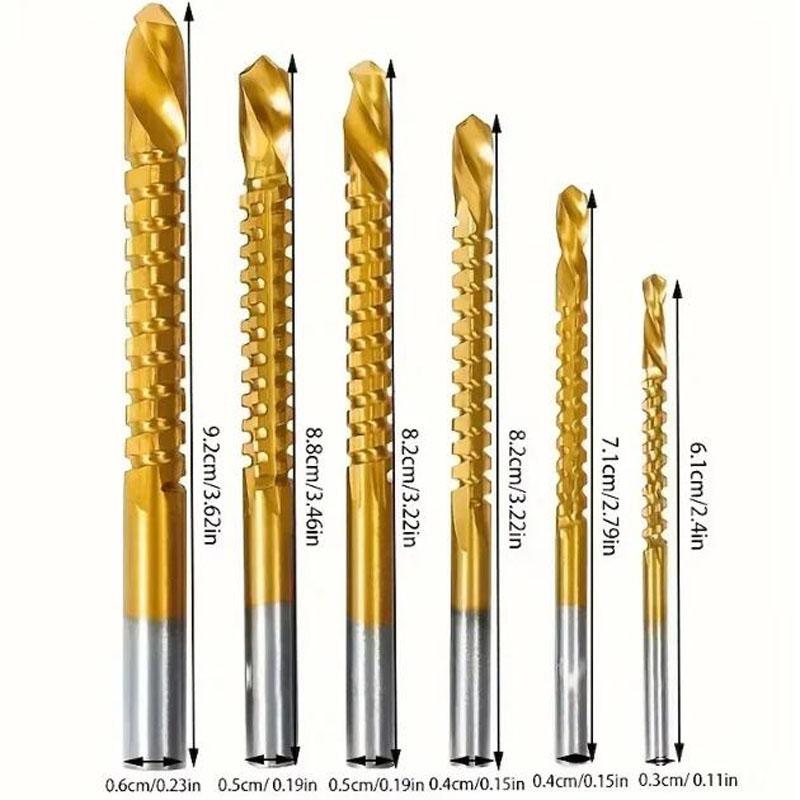 

Набор спиральных сверл HSS с титановым покрытием, сверло 3-8 мм, зубчатое спиральное пилообразное сверло для прорезания пазов, композитные сверла Pack of 1