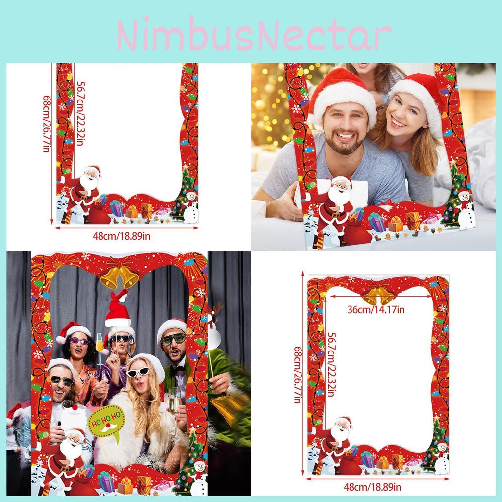 Decor Christmas Scene Paper Photo Frame Prop For Kids Adults Pictures Holiday