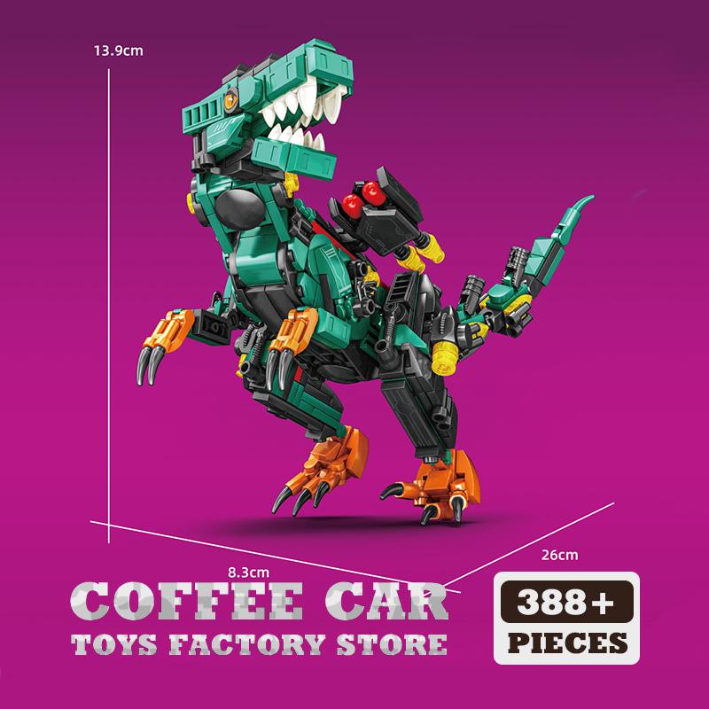 Non-Toxic Creative T-Rex Bricks Puzzle Toys Moc Mech Dragon Building Kit 3D Dinosaur Block Triceratops Robot Model Gift For Kids Adult New
