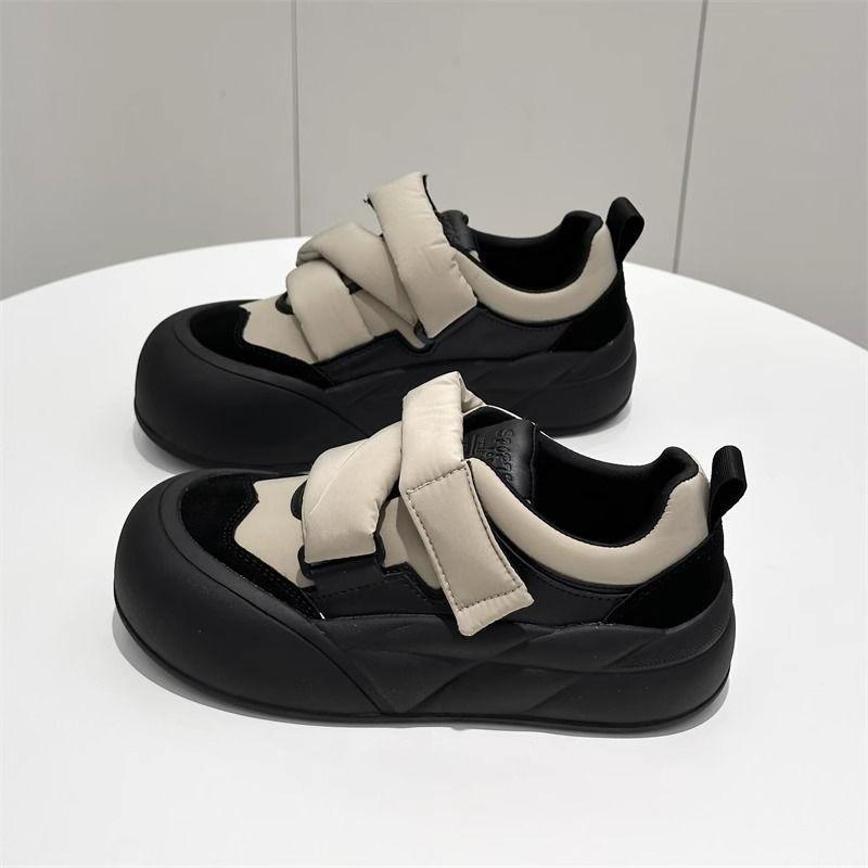 Summer Velcro big head bread shoes women's thick-soled one-pedal versatile casual board shoes