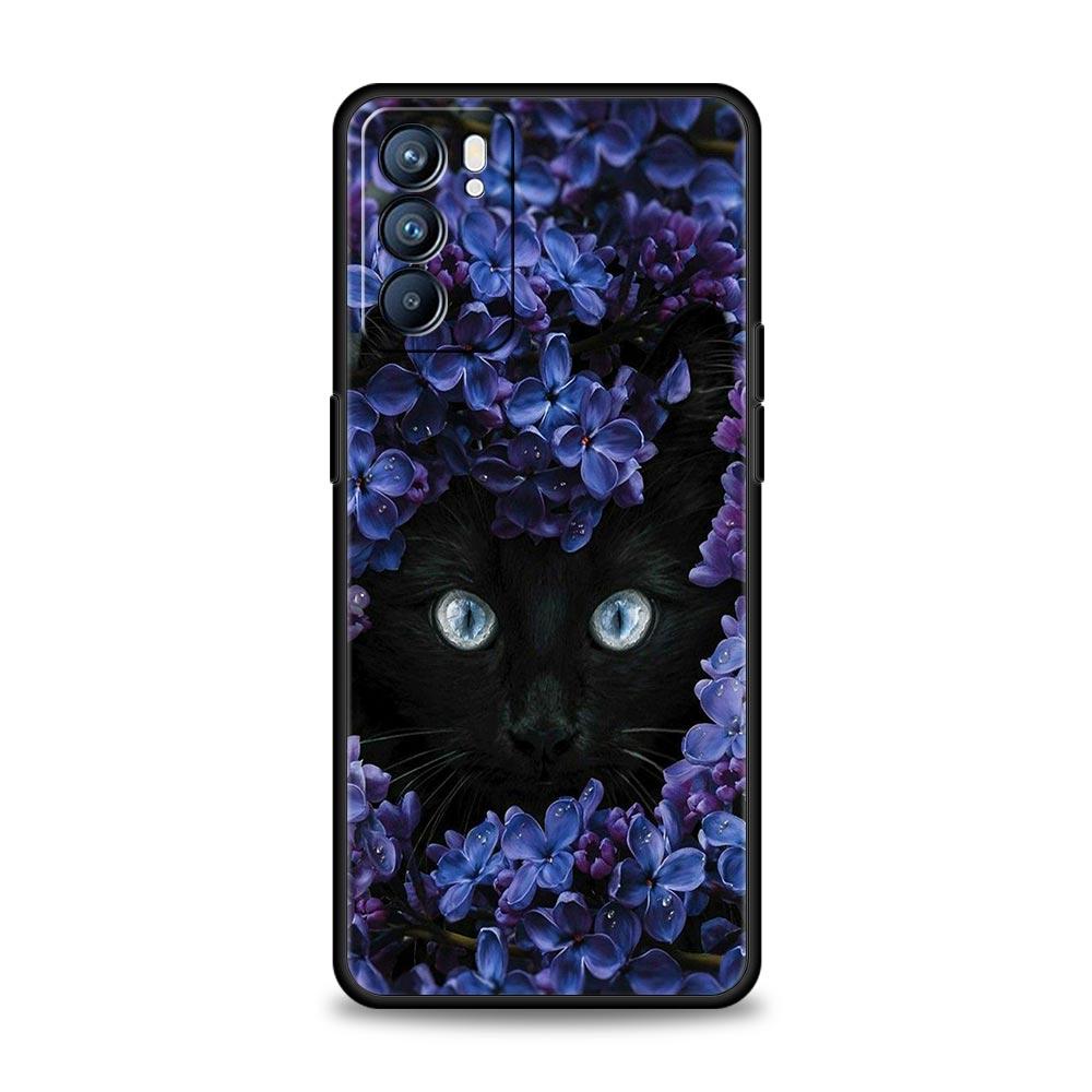 Custodia Carina per Telefono Gatto Rilevatore Per Oppo Reno8 Reno7 Reno6 Pro A54 5G Find X6 X5 A53 A52 A9 A15 A95 A17 A16 A76 A74 A57 A31 Copertura