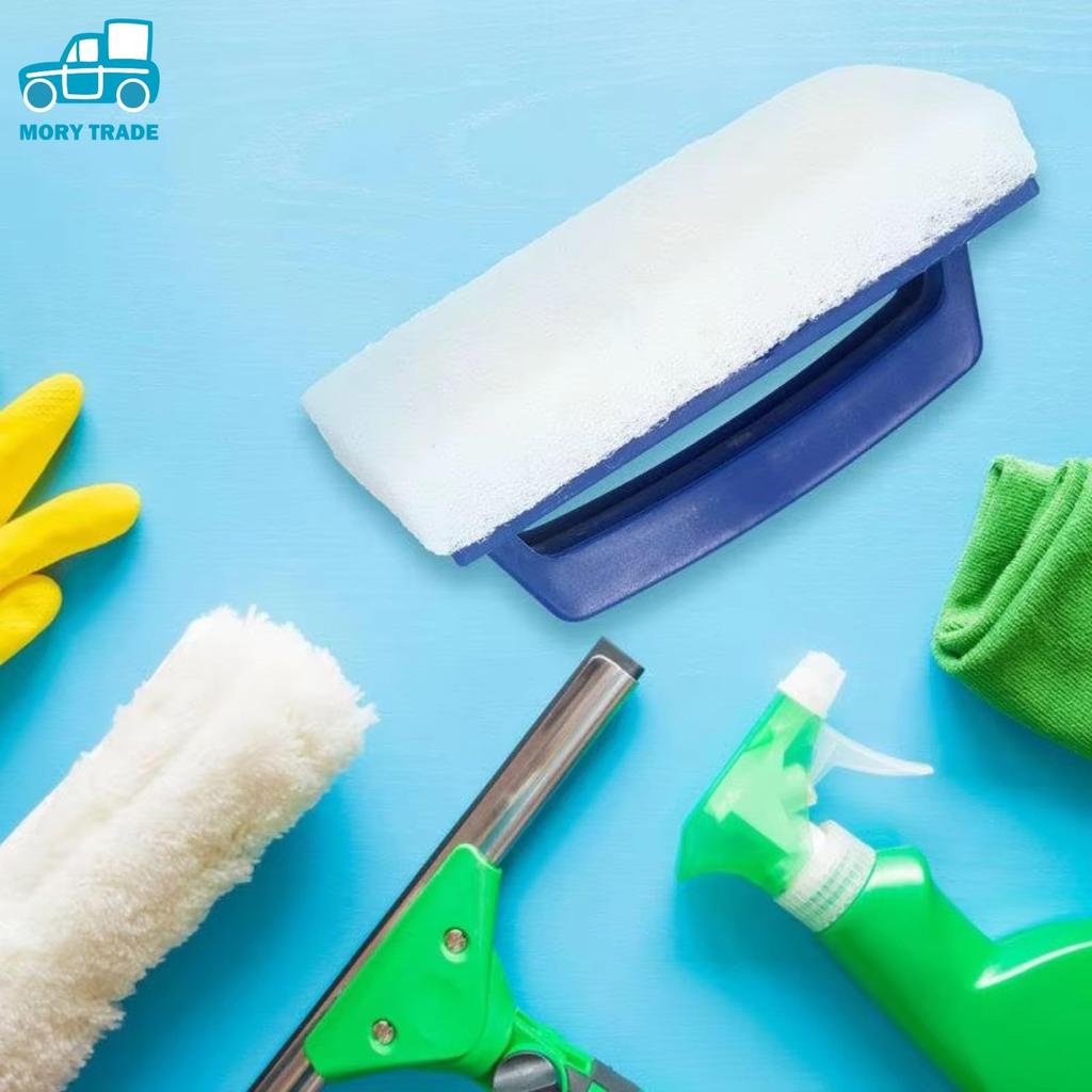 MORYTRADE Pool Cleaning Easy Cleaning for Every Nook and for Bathrooms and Set of Brush Standard Brush, Crannies, Balconies, Blue, 2 & Sponge,