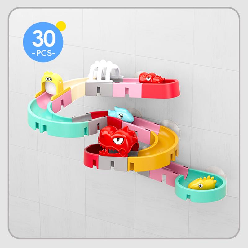 Dinosaur-Themed Swirling Water Slide & Educational Bath Toy Set for Kids