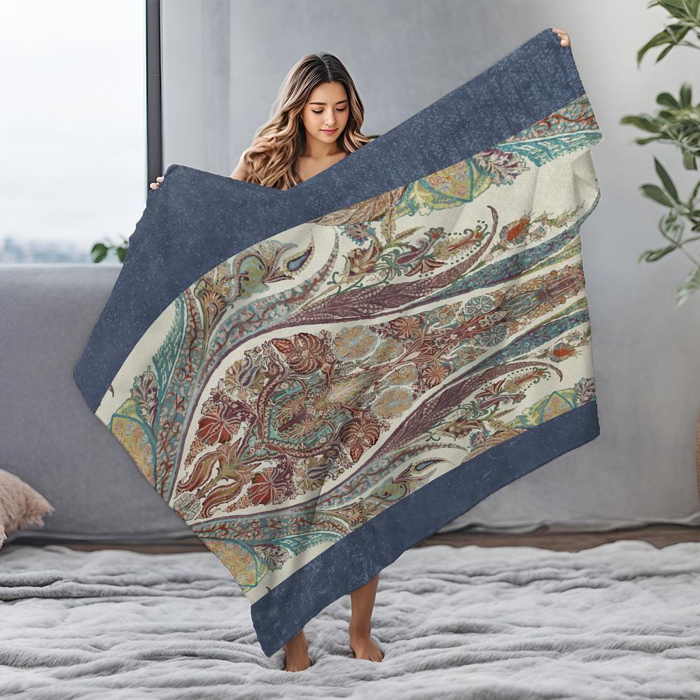Bohemian Floral Paisley Pattern Throw Blanket Sofa Bed Decorative Bedspread Cushion Cover Bedding Home Decor
