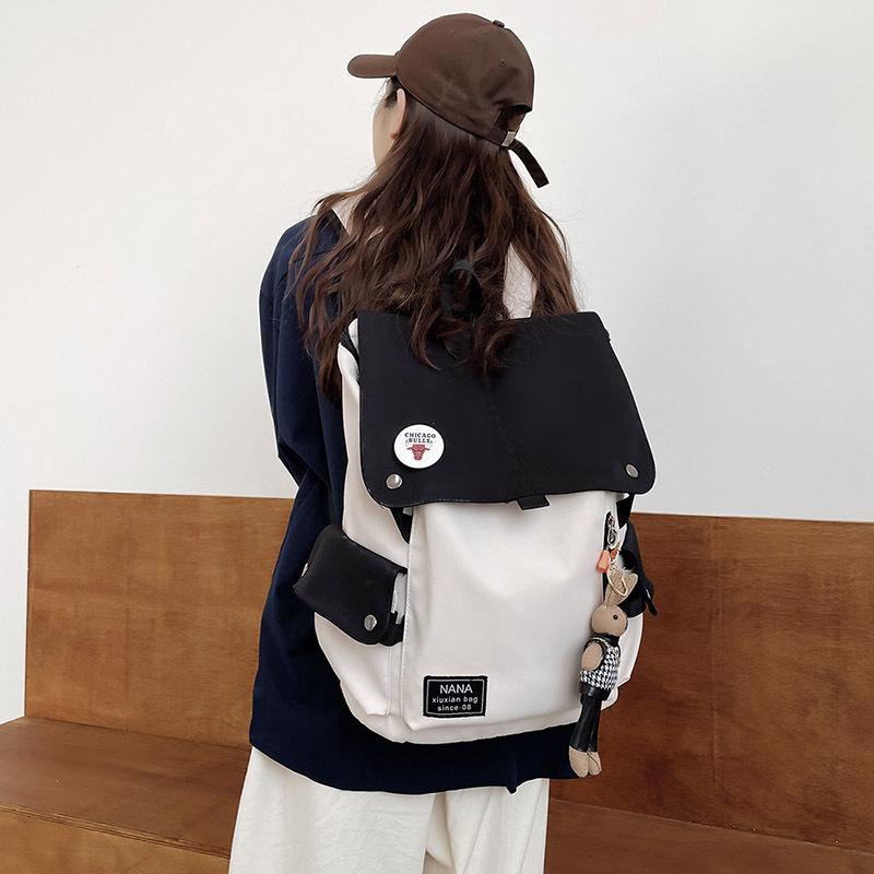 Schoolbag Casual Backpack Men and Women Contrasting Colors Large-capacity Travel Backpack Japanese Junior High School Students High School
