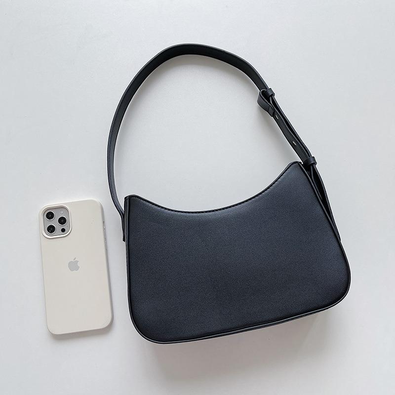 Shoulder bag LOGO solid color small handbag bag feeling styling niche style underarm bag women
