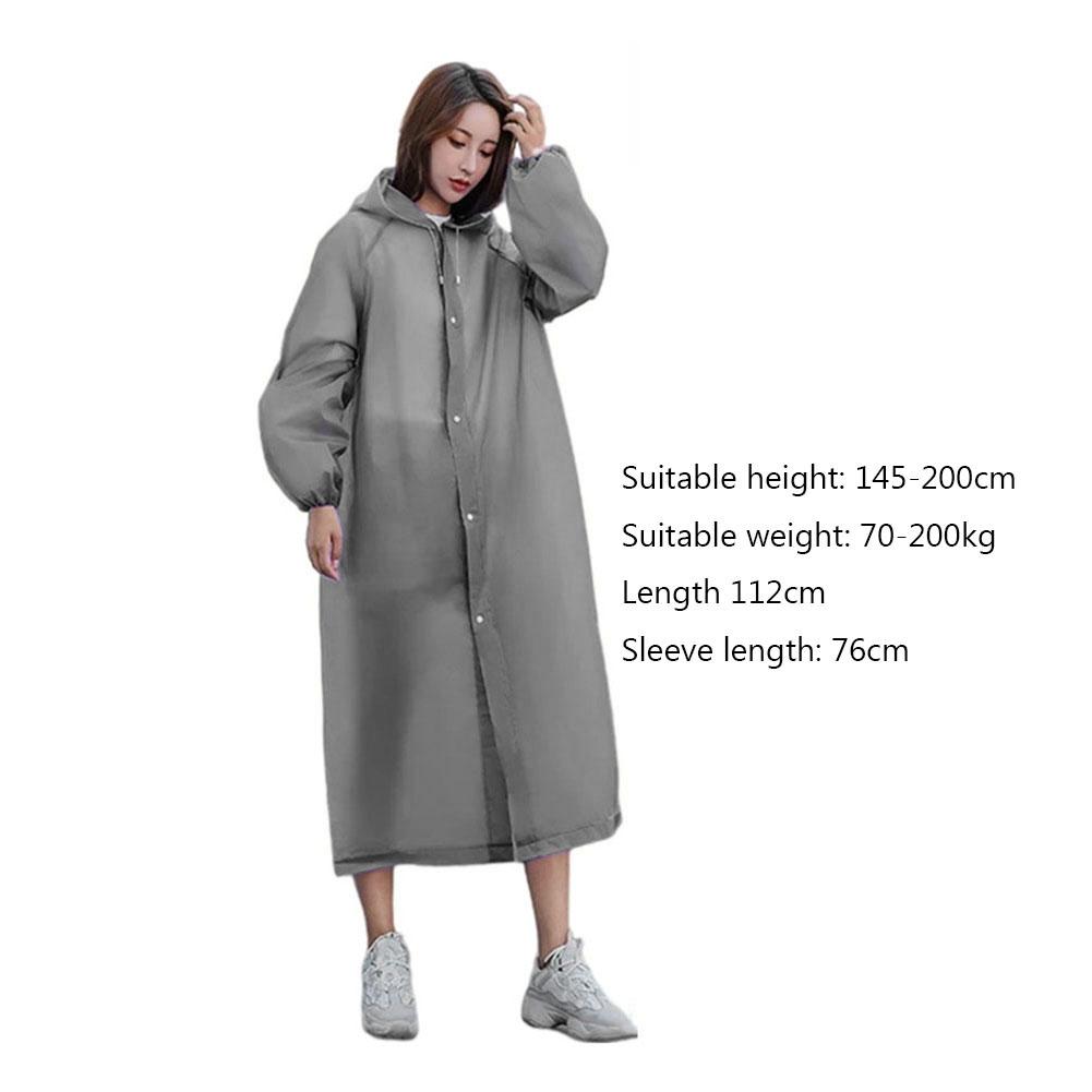 Damen Herren Langer Regenmantel Wasserdichte Regenbekleidung Outdoor Wandern Reisen Angeln Klettern Regenponcho Mit Kapuze Regenmantel Unisex Weiß