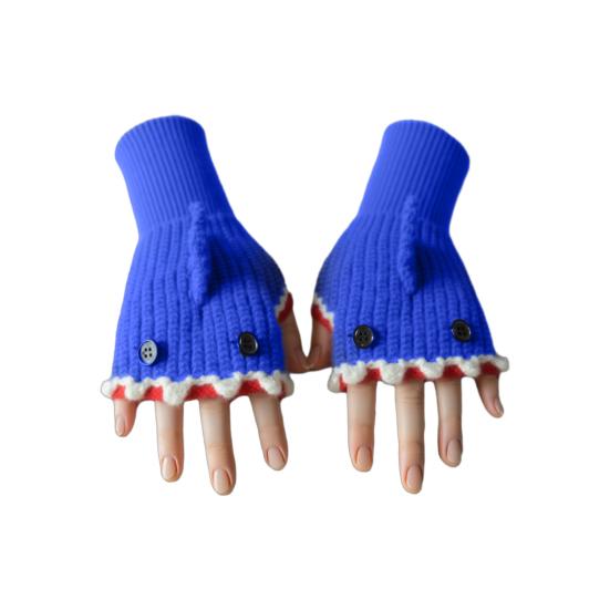 Shark Bite Knitted Gloves Cute Shark Fingerless Gloves Stretchy Warm Knit Gloves Christmas Birthday Gift for Shark Lovers Women Men Teens