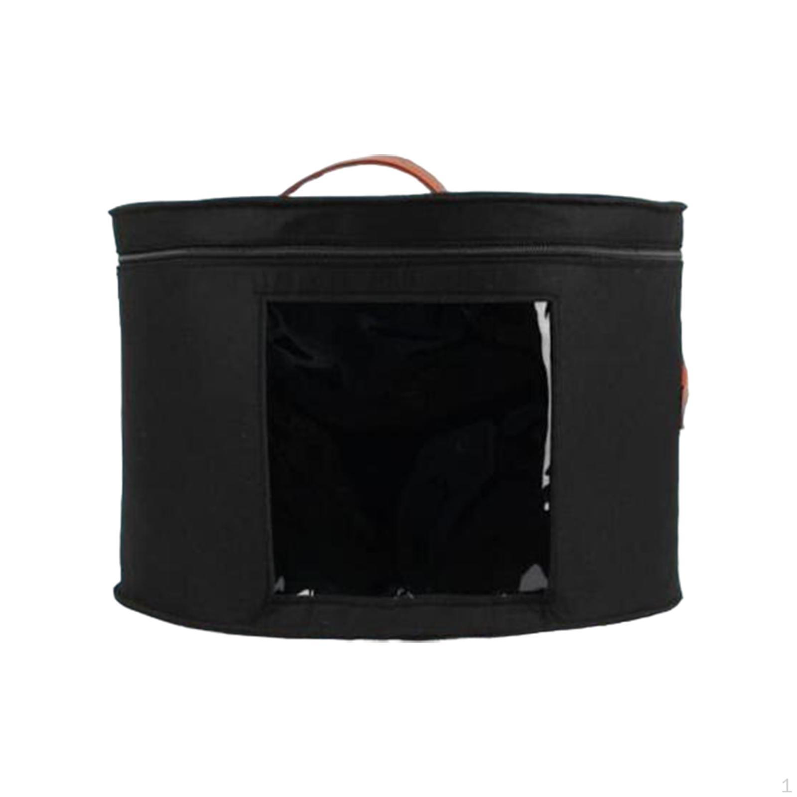 

Коробка для шляпы для женщин, переноска для домашнего хранения, пылезащитный дорожный чехол на молнии чёрный