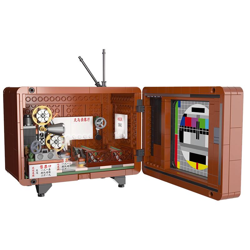 City Mini Retro Elettrodomestici Modello Building Blocks Televisione Frigorifero Radio MOC Mattoni giocattolo Regalo di compleanno per bambini