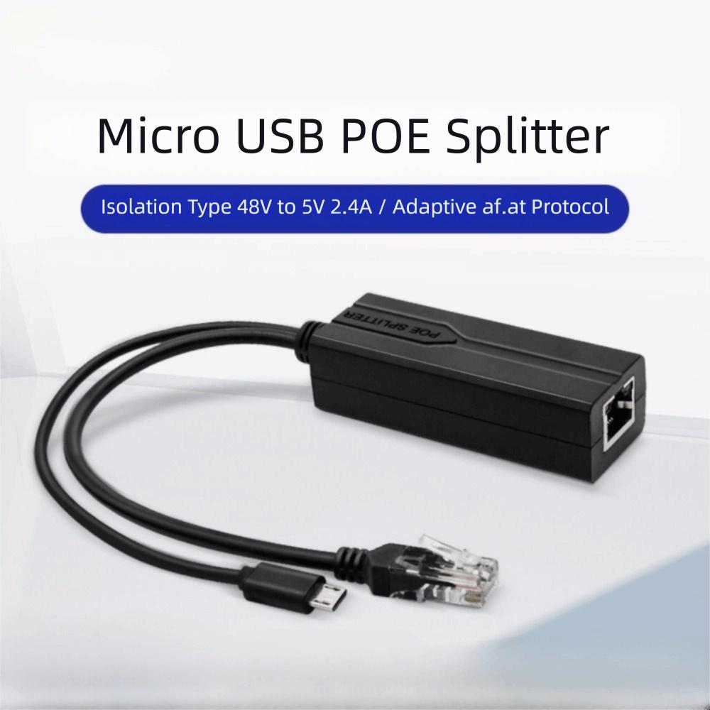 100Mbps1000Mbps Gigabit POE Splitter PoE To TYPE-C Splitter  Micro USB Security Camera