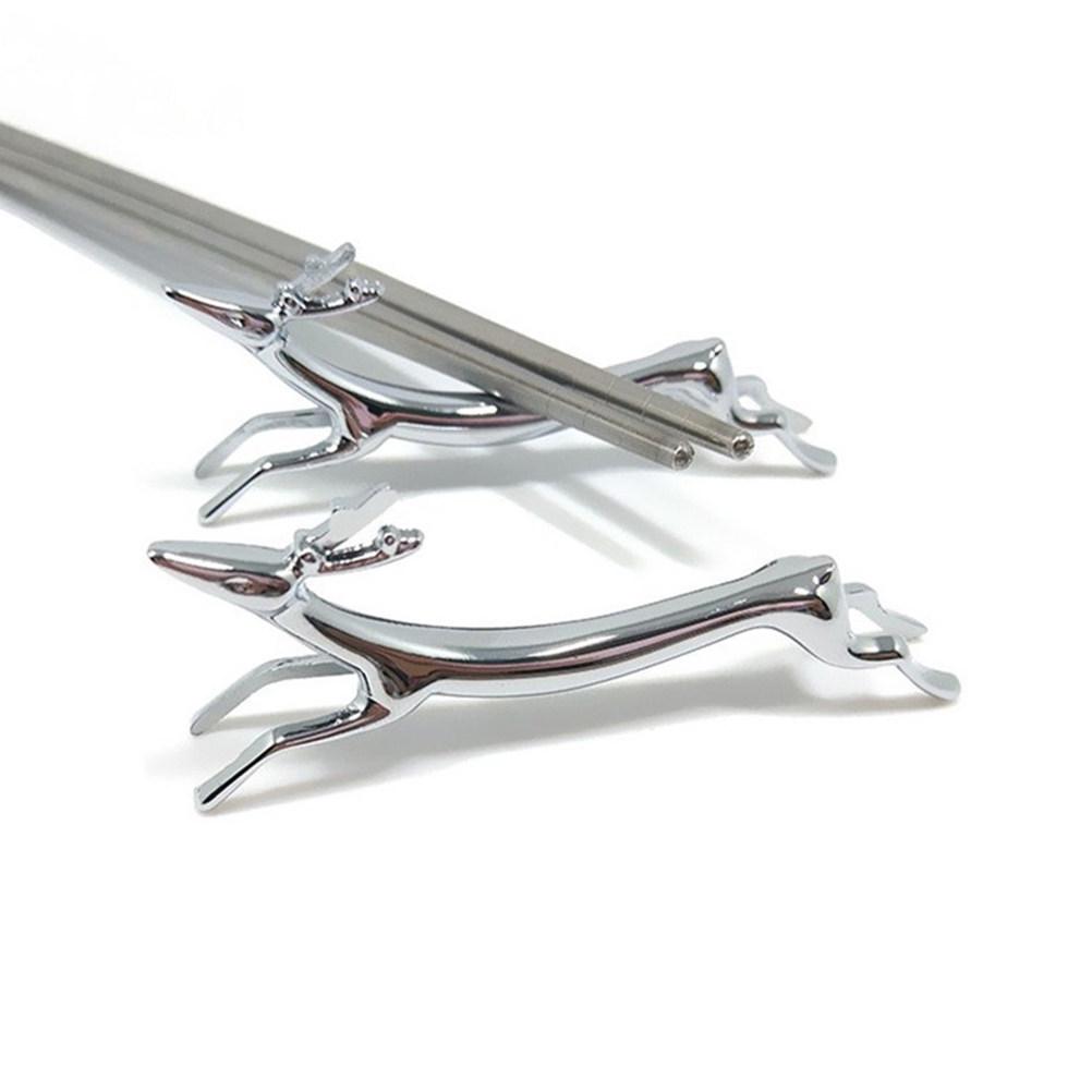 1PCS Cutlery Rest Silver Chopstick Stand Cutlery Rest Silver Zinc Alloy Animal Shape For Fork Spoon Dining Table Accessories