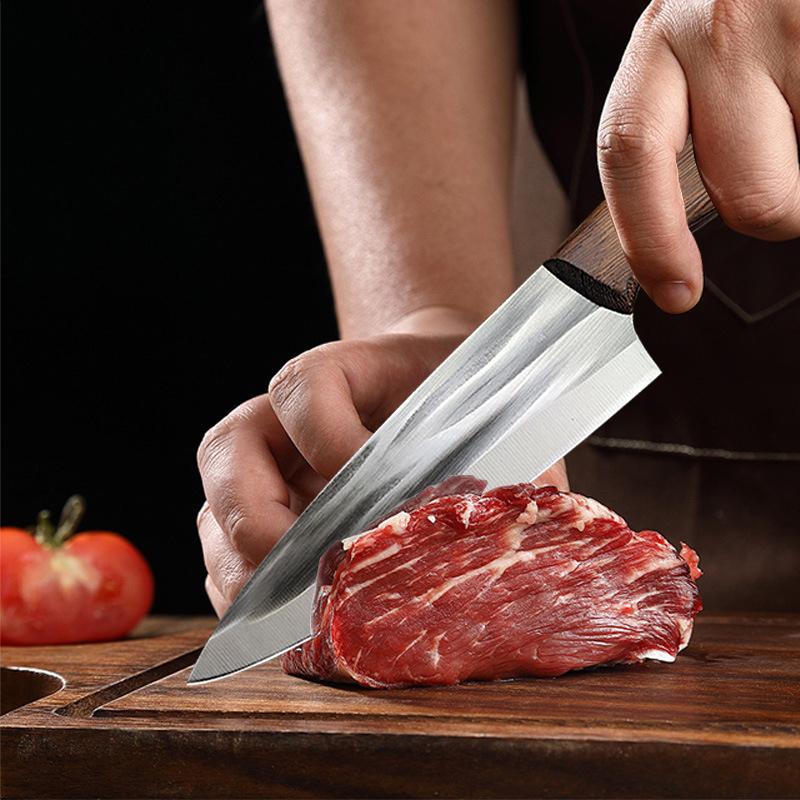 Geschmiedetes Koch-, Ausbein-, Tranchierbeil, Professionelles Küchenmesser für Fleisch, Geflügel, Metzgerei, Schäler, Schneidwerkzeug, Grillmesser mit Scheide