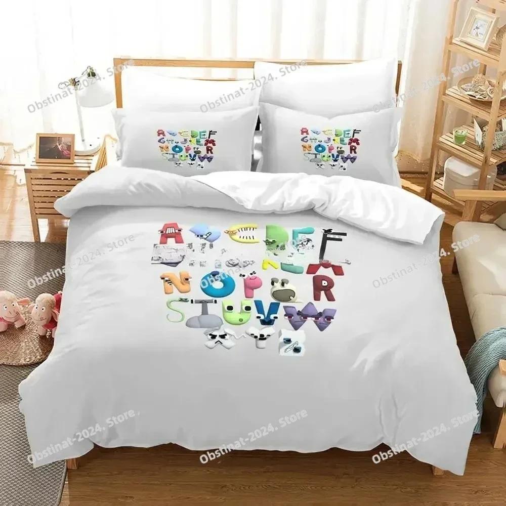 3D Alphabet Lore Bettwäsche-Set Gedruckt Einzelne Bettdecke Steppdecke Bettbezug Kissenbezug 3-teilige Sets Kinder Erwachsenengröße