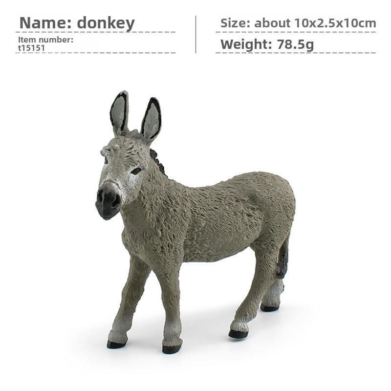 Pvc Animal Donkey Model Figurine Set With Static Design For Childrens Educational Play