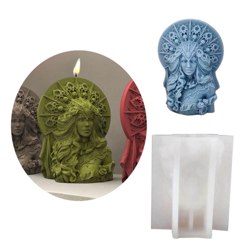 3D Sculpture Resin Mold Goddess Statue Resin Silicone Mold, for Making Vase Gypsum Ornament Home Decorations
