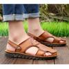 100% Genuine Leather Summer Shoes Mens Sandals Fashion Brand Male Footwear Flat Non-slip Cow Leather Summer Holiday Shoes