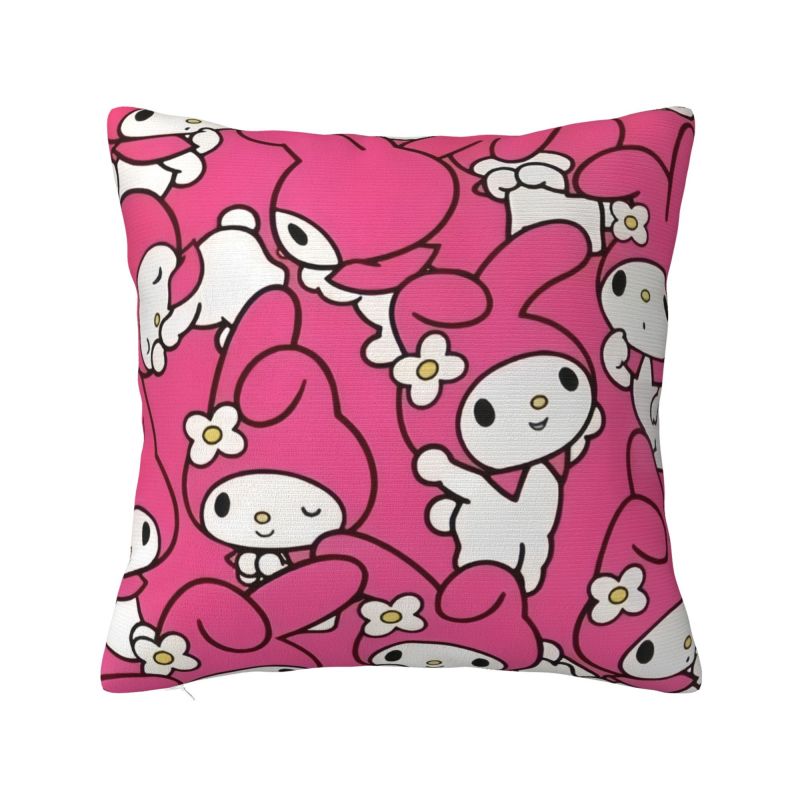 Custom Luxury Sanrio My Melody Anime Cushion Cover for Sofa Polyester Cartoon Cute Throw Pillow Case Bedroom Decoration