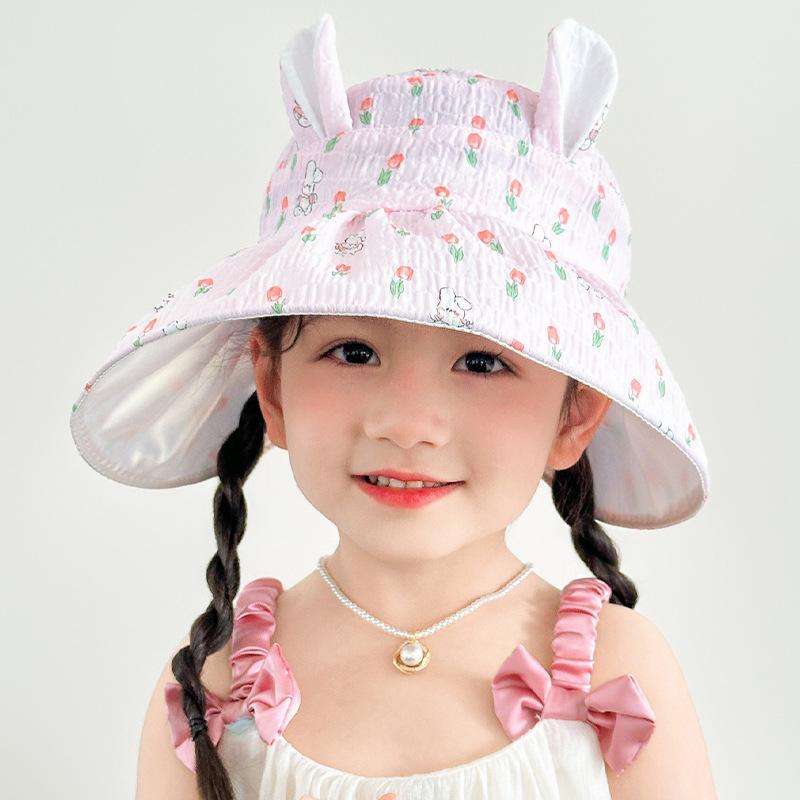 Korejská verze malého květinového lesního slunečního klobouku dětského klobouku jarního a letního nebeského klobouku se širokou krempou dívčího slunečního klobouku