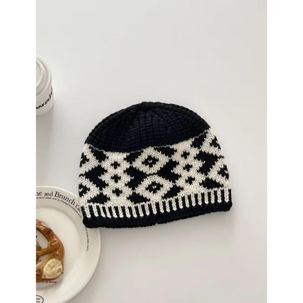 Keep Warm Winter Hat Thickened Pompoms Hat Casual Knitted Cap  Women