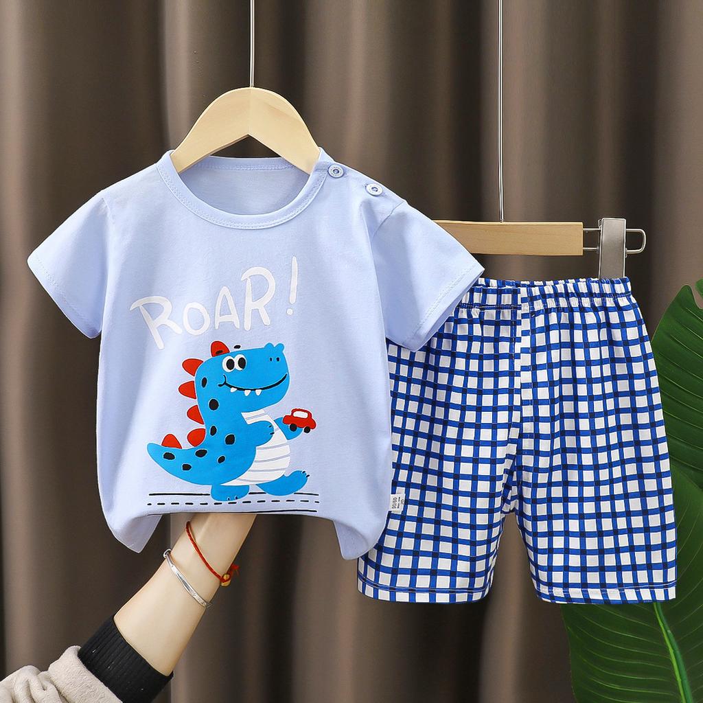 Children's Cotton T-shirt Set - Summer Boys' Casual Short-sleeved Shorts 2-piece Set