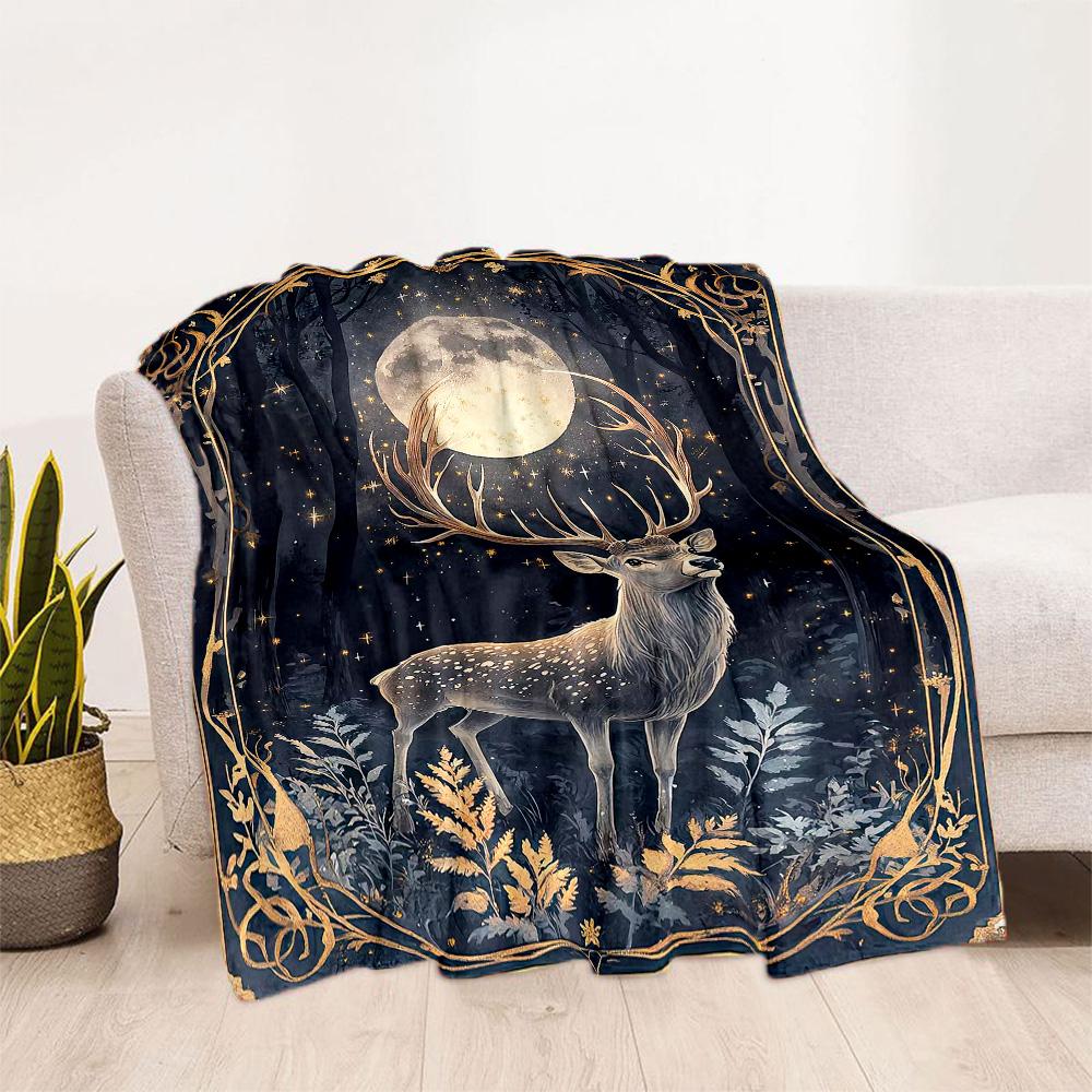 Deer Blanket Soft & Cozy Great for Office Livingroom Sofa All-Season Use Digital Print Perfect Gift for Relatives and Friends