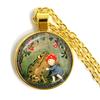 Handmade Vintage Frog Fairy Pendant Necklace Glass Cabochon Fashion Women Charm Jewelry Necklaces and Chains Female