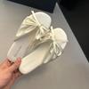 Summer New Women's Shoes 2024 Fashionable Women's Flat Shoes Solid Color Daily Style Cloth Bow Decorated Women's Slippers