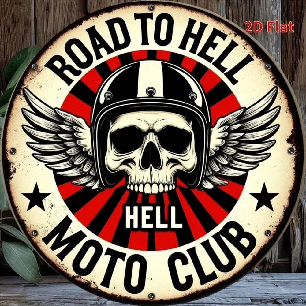 Vintage Motorcycle Helmet Wings Metal Tin Sign 8x8 Inch Waterproof Wall Decor For Home Bar Cafe Garage