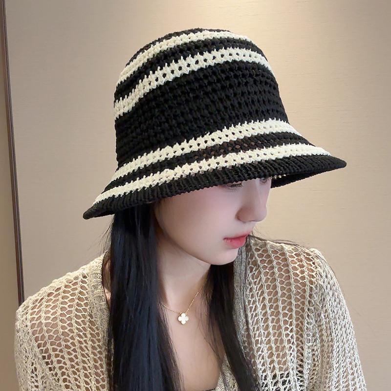 Summer Breathable Straw Hat With Wide Brim And Mesh Design For Beach And Sun Protection
