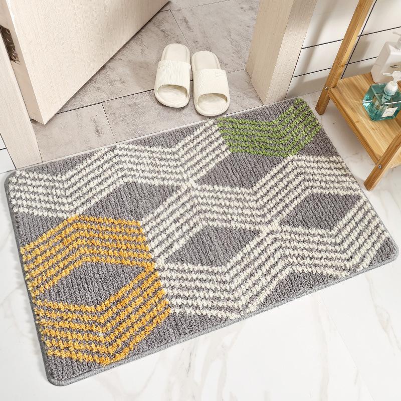 Simple Water-Absorbing Bathroom Imitation Cashmere Floor Mat, Anti-Slip Bedroom Floor Rug For Home Use, Home Decoration