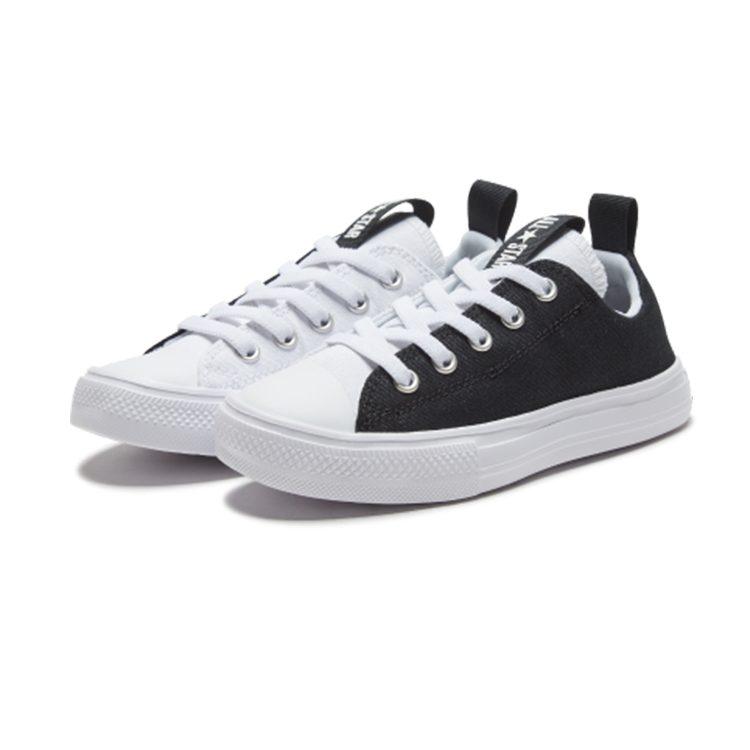 Converse Chuck Taylor All Star Comfortable Abrasion Resistant Low Top Kids Canvas Shoes Black White 667339C