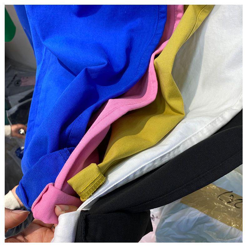 Women's Summer High-Waist Cotton Cropped Pants - Slimming, Harajuku Style, Plus Size, Elastic Waist, Lightweight Casual Wear