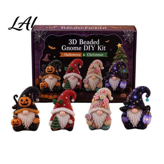 Kit de Gnome Perlé 3D Kit DIY Broderie de Perles Minuscules 4 Pièces Goblin Perlage Pour Décoration de Maison Loisirs Créatifs Art Créatif Mignon Cadeau Fait Main pour Débutants & Craft