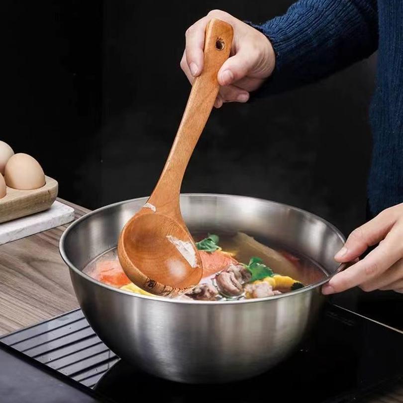 3PCS Stainless Steel Stainless Steel Cooking Bowl Household Salad Bowl Thicken Knead The Dough Mixing Bowl Kitchen Tableware