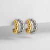 Personalized Double Layer Small Beads Ball C Shape Hoop Earrings for Women Gold Silver Color Stainless Steel Chic Jewelry Trendy