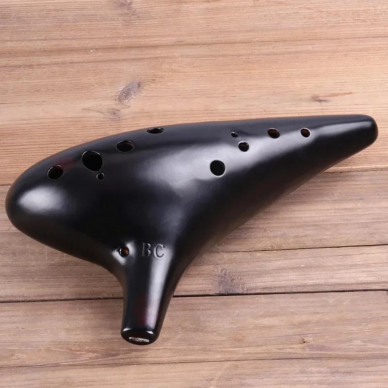 Ceramic Ocarina Bass Bc12 Hole Relax The Body Beginner Teaching Play Ocarina Soothe Mind National Musical Orff Instruments