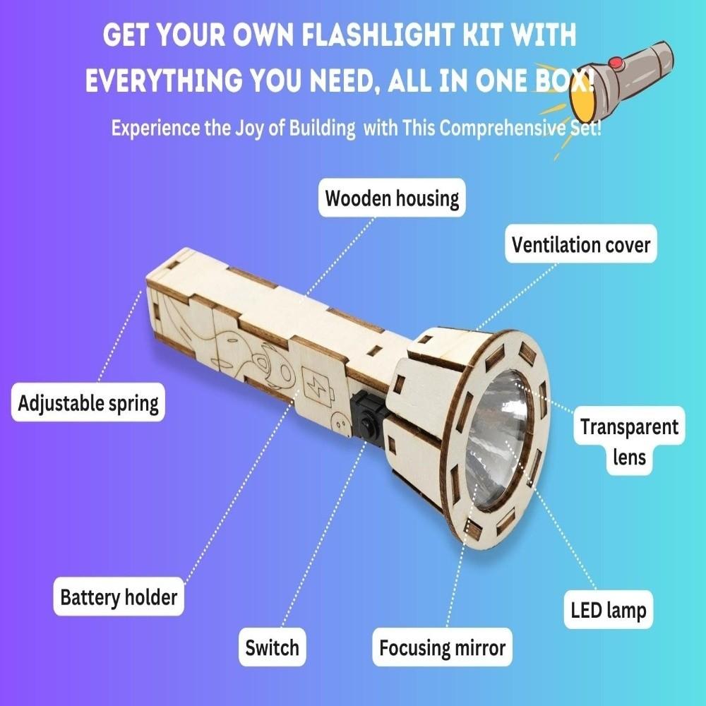Hands-On Assembly DIY Flashlight Physics Science Hand-Assembled Flashlight  Kids Science