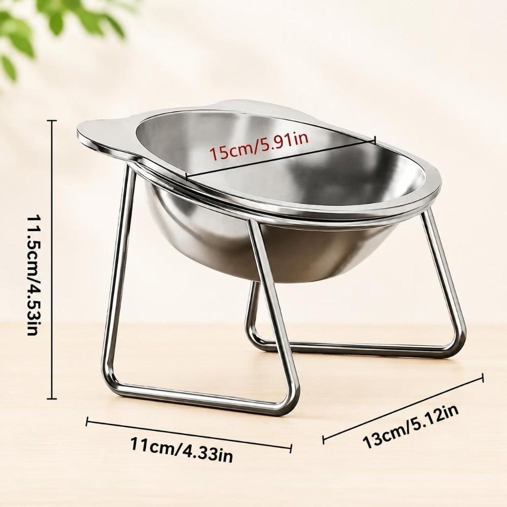 15° Tilted Elevated Pet Bowl 5.9" Wide Bowl Cat Food Bowl Durable Raised Cat Bowl Indoor Feeding