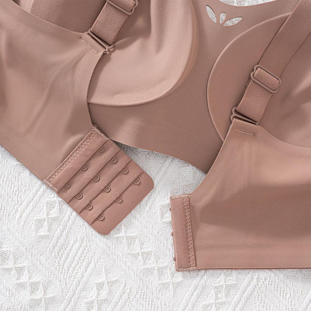Ice silk seamless jelly underwear, thin small breasts, gathered without steel rings, integrated bra cover, anti-sagging, collection of secondary