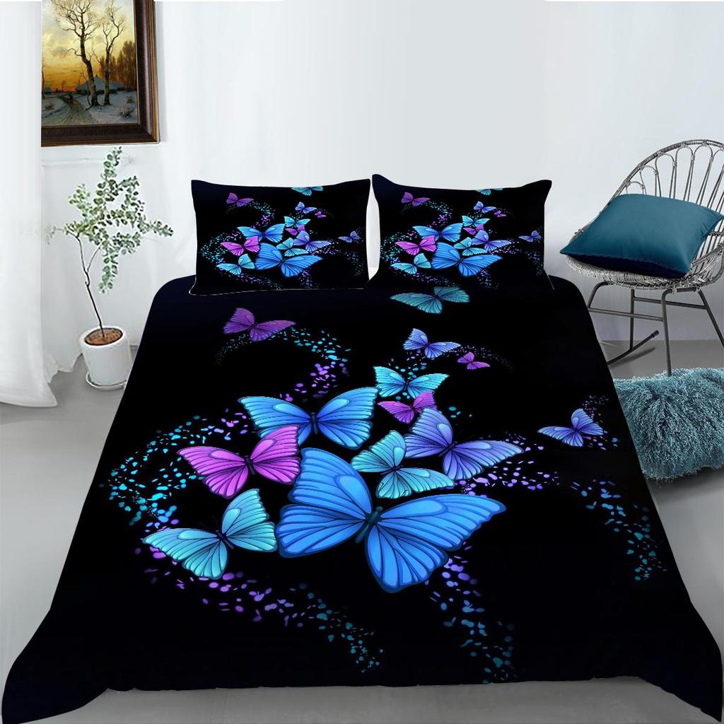 3D Printing Bedding Single Double Bed Full Size Pillowcase and Quilt Cover 2/3 Pieces of Microfiber Insect Printing Comfortable Home Decoration