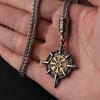 European and American Men's Viking Compass Rune Titanium Steel Pendant Fashion Domineering Stainless Steel Pendant Necklace Jewelry Accessories
