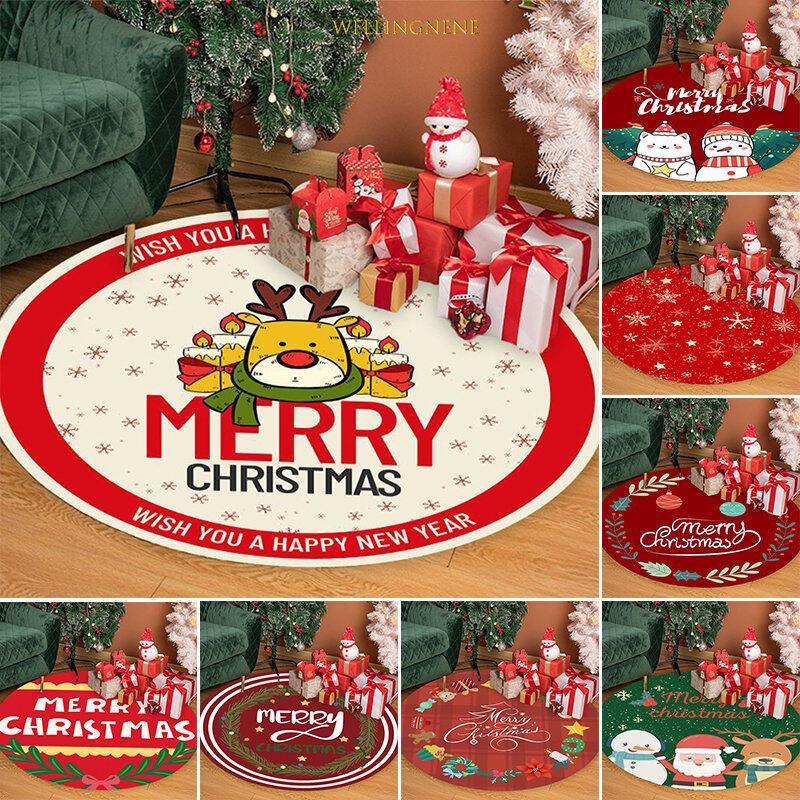 

С Рождеством круглые коврики 60 см, нескользящие коврики с мультяшным принтом животных для дома, гостиной, спальни, ванной комнаты, декоративный ковер